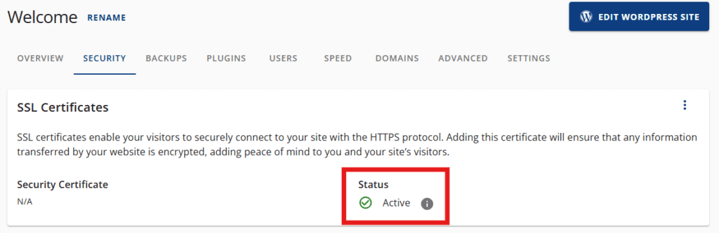 Gratis SSL inschakelen