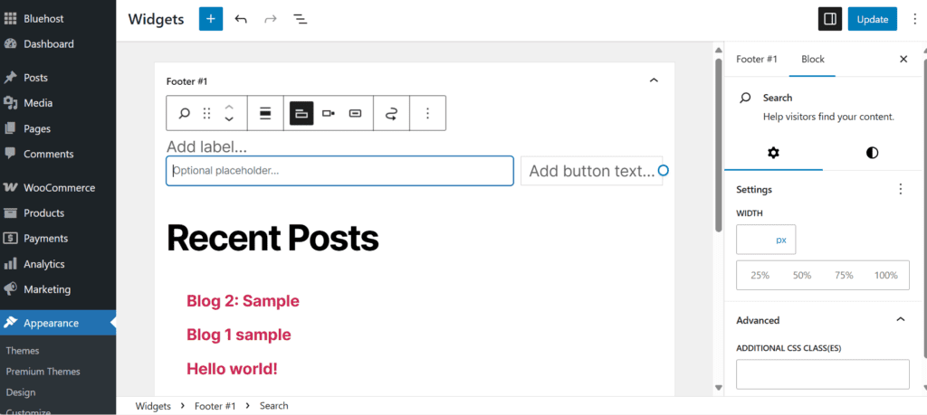 WordPress Zoeken Widgets