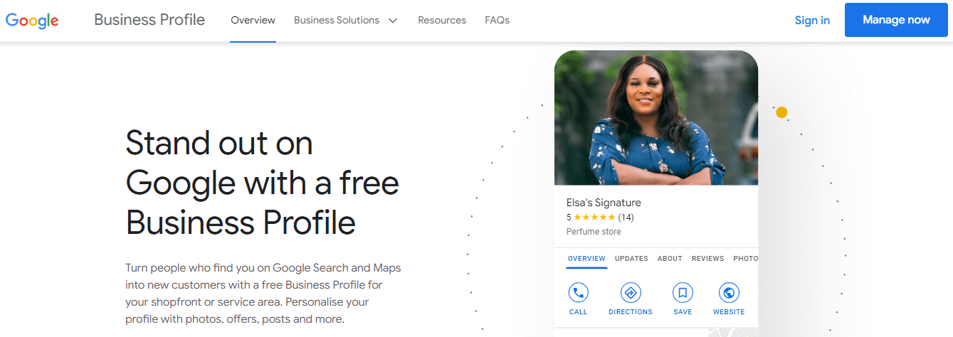 Ga naar de website Google Business Profile om uw bedrijfsprofiel aan te maken.