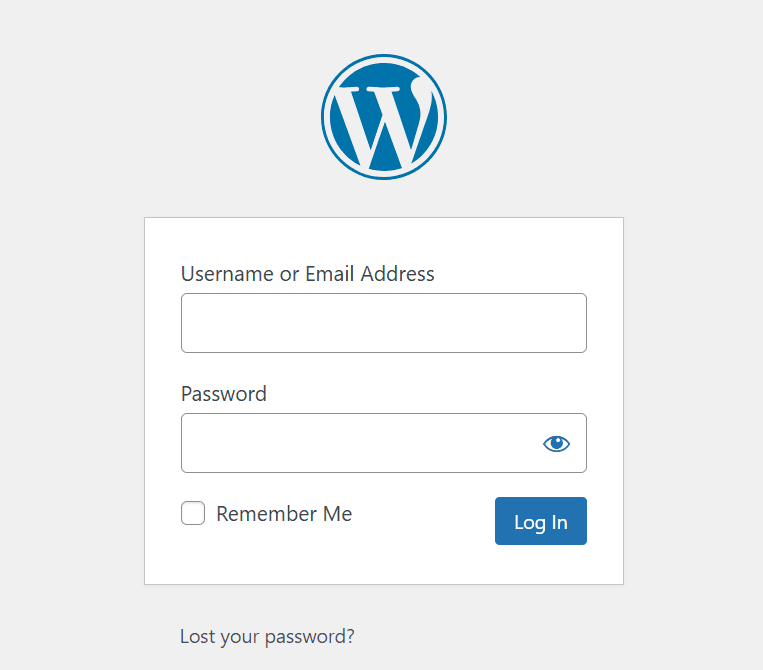 WP admin dashboard inloggen