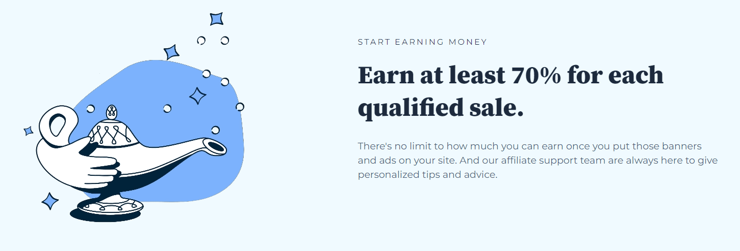 Bluehost biedt een affiliate programma met hoge commissies.