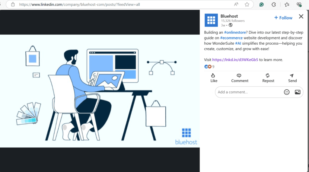 Voorbeeld Bluehost contentsyndicatie