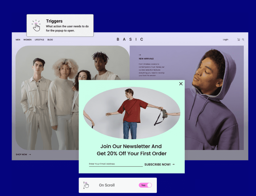 Elementor pop-up buildet