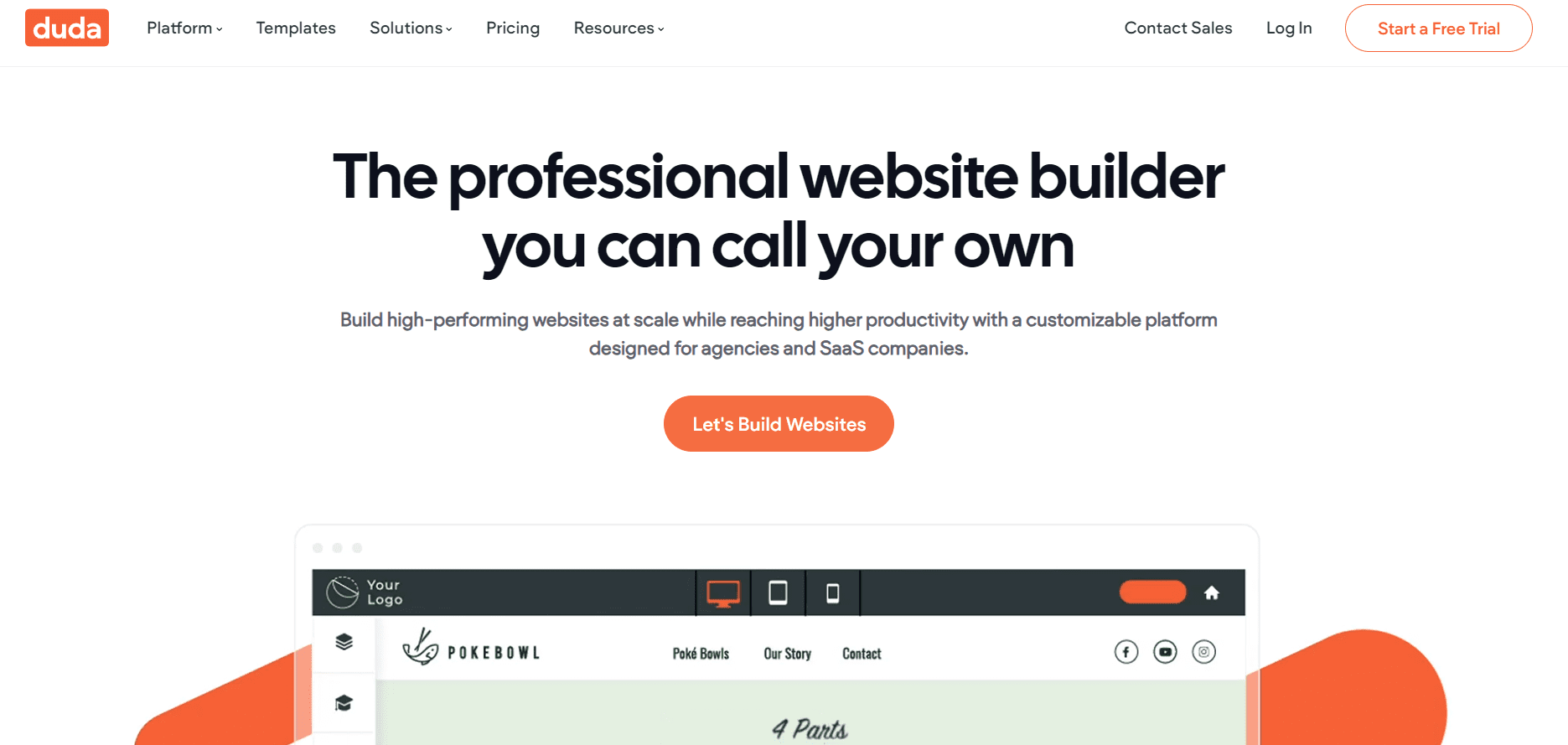 Duda website builder is een geweldig Squarespace alternatief voor webdesign professionals.