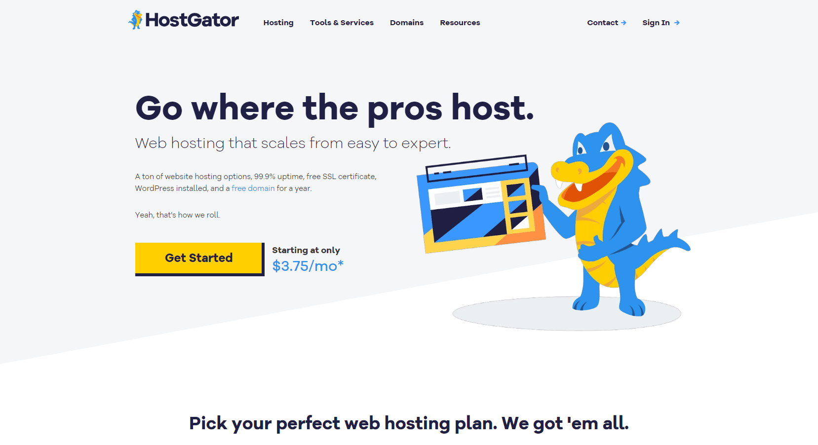 De winkel van HostGator.