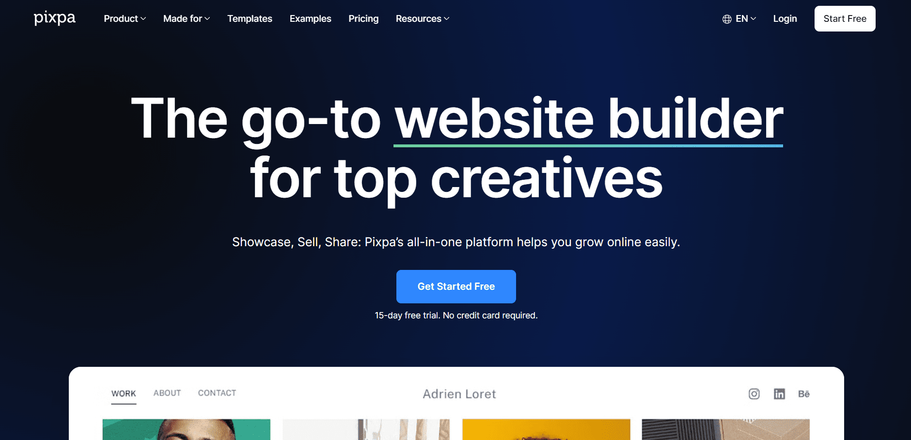 Pixpa is het beste Squarespace-alternatief voor topcreatieven.