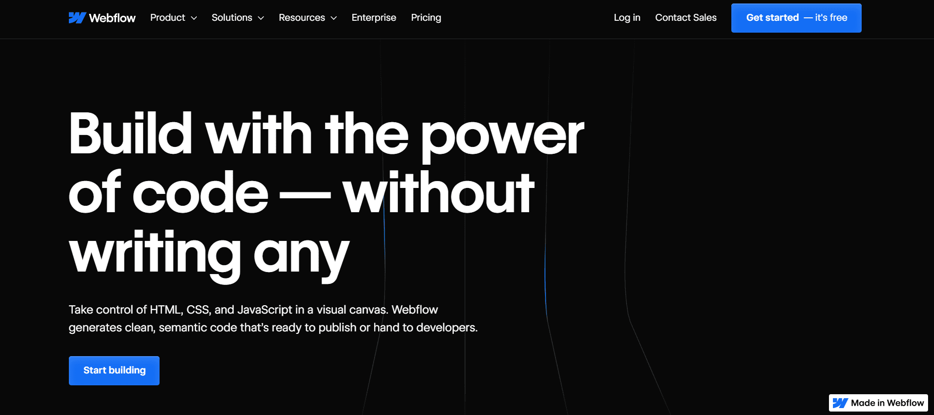 Webflow is een no-code Squarespace-alternatief waarmee gebruikers animaties kunnen maken.