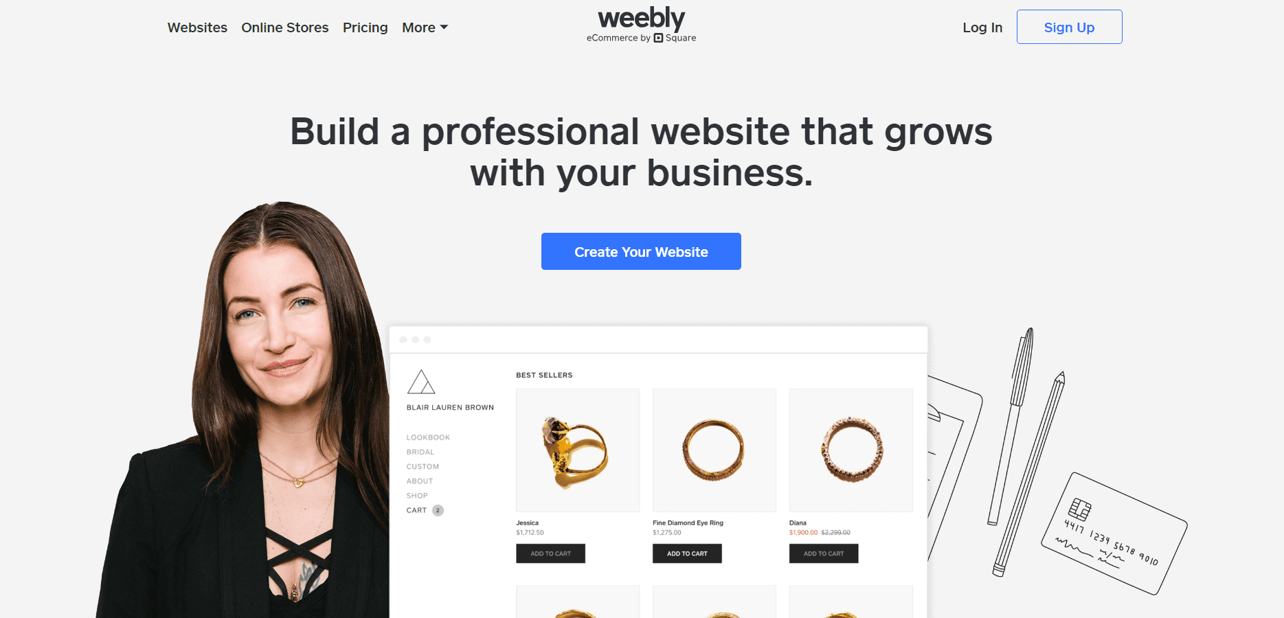 Weebly is het beste Squarespace-alternatief voor eigenaars van e-commercewinkels met een beperkt budget.
