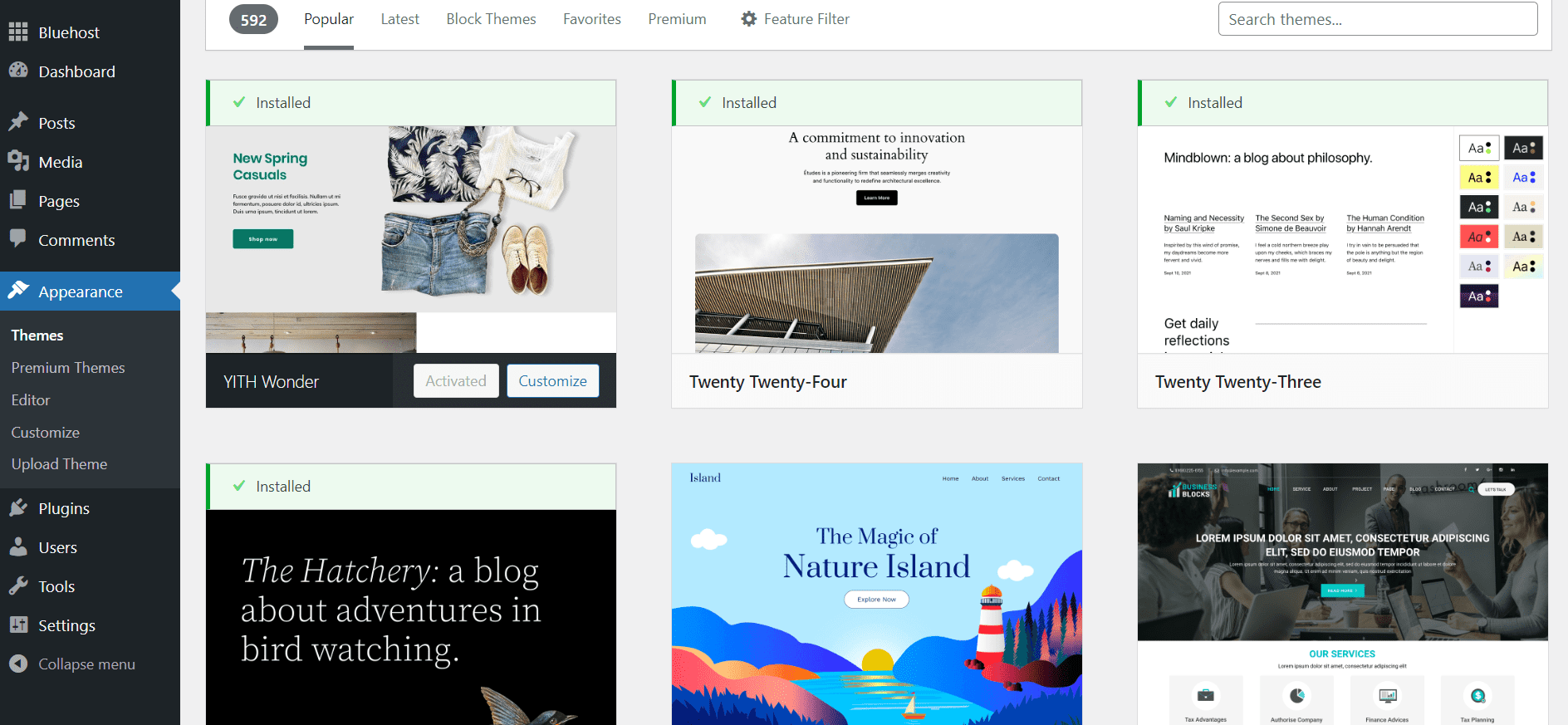 WordPress is een populair Squarespace-alternatief dat duizenden thema's en plugins biedt.