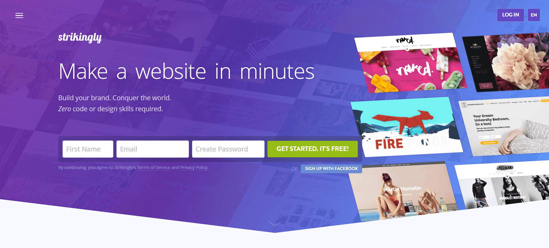 Strikingly is een ideaal Squarespace-alternatief voor mensen die een kleine website willen maken.