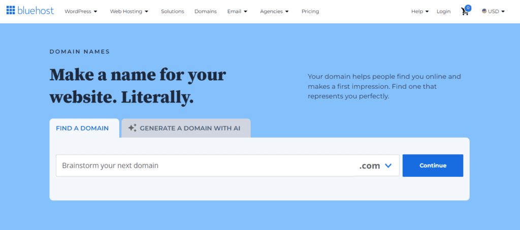 Bluehost domeinnaam