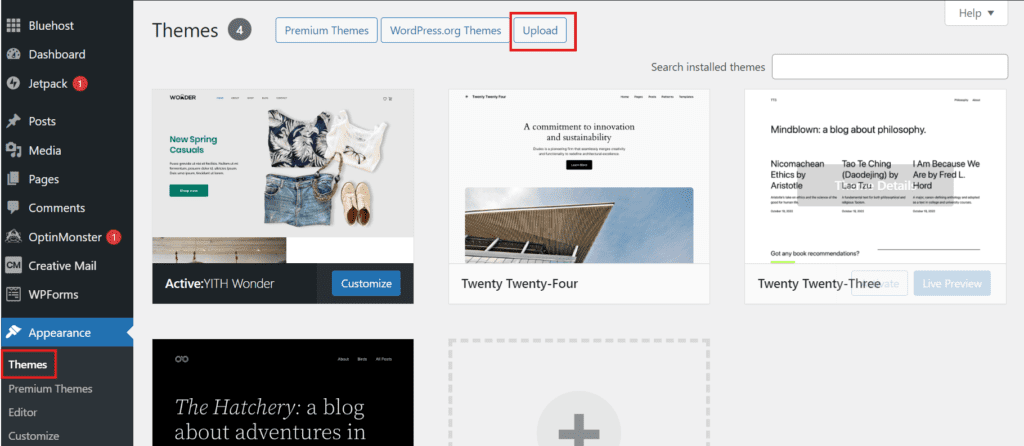 Nieuw thema uploaden - git gebruiken met WordPress