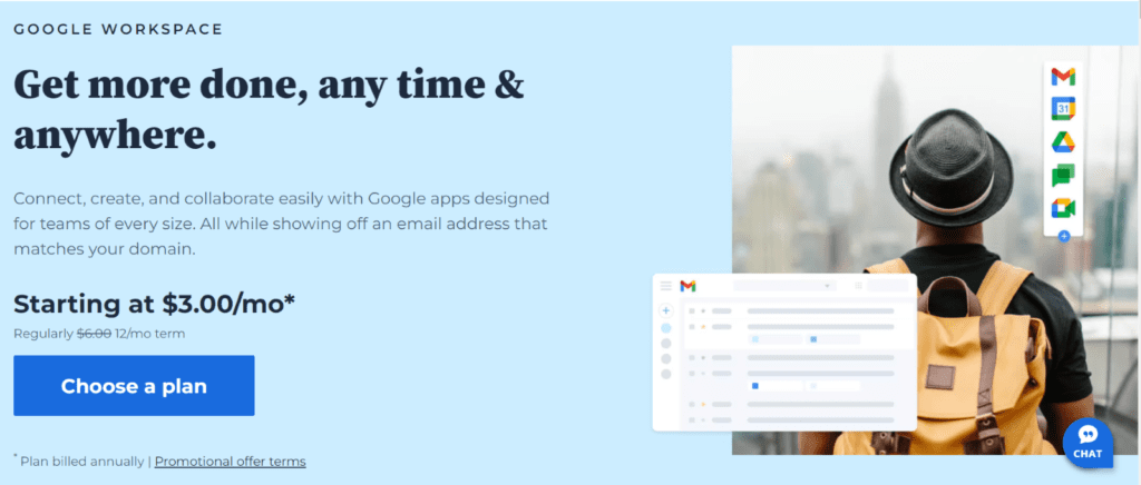 Bluehost met Google Workspace