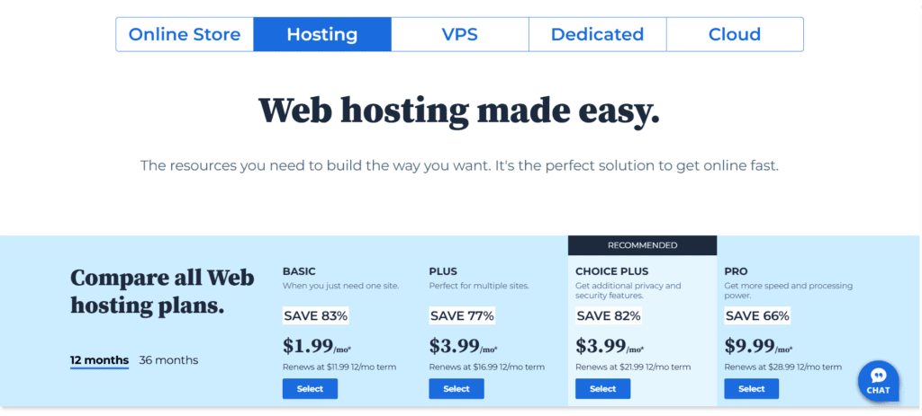 Bluehost Hostingplannen