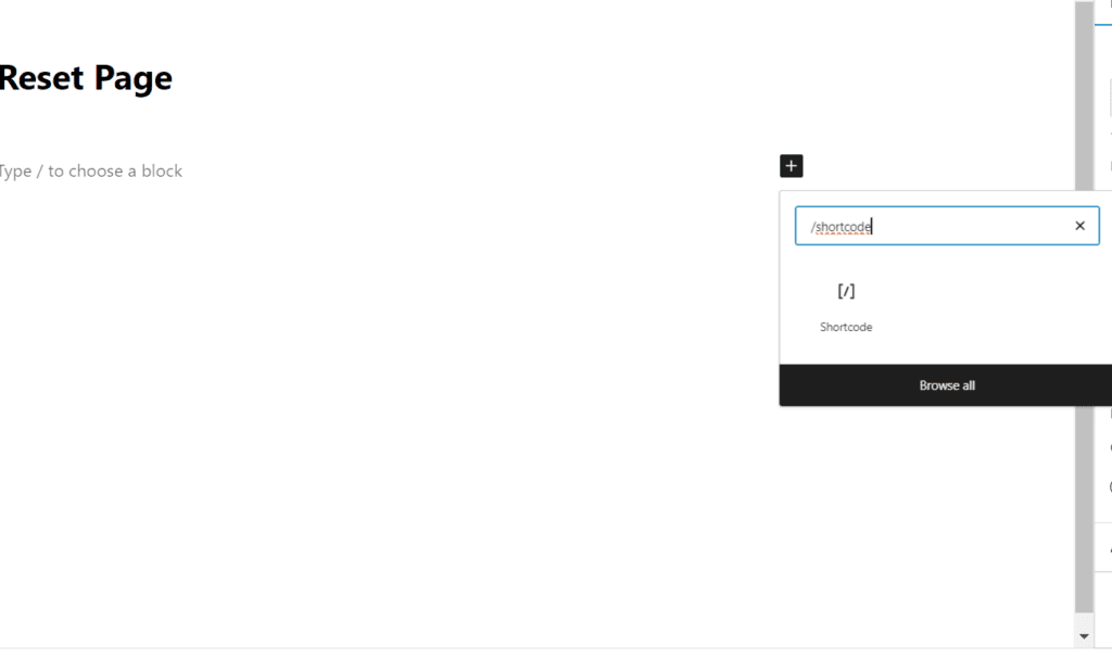 Pagina resetten