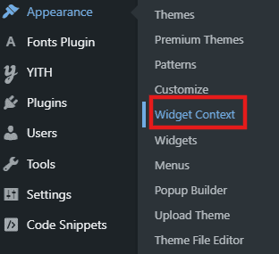 Selecteer de context van de widget op basis van weergave