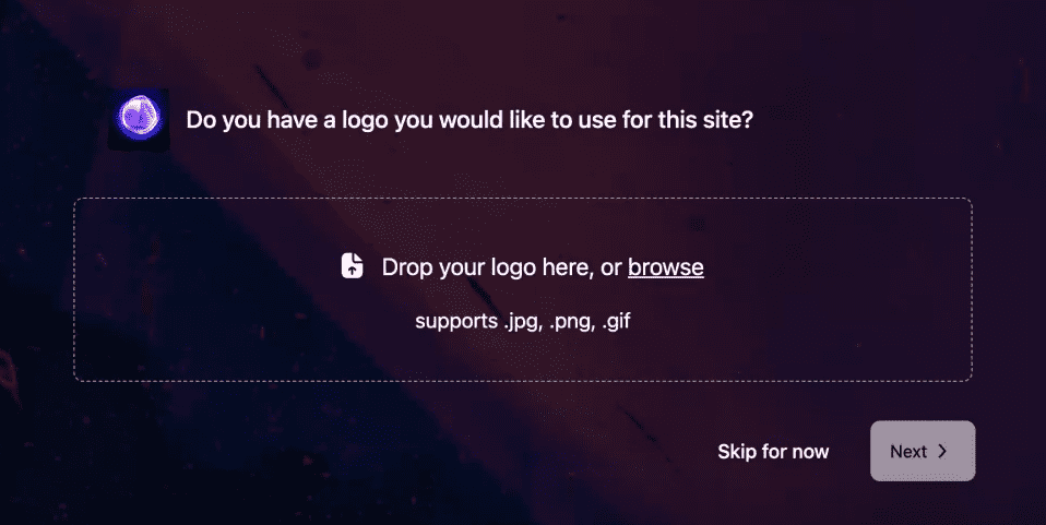 Upload website logo  