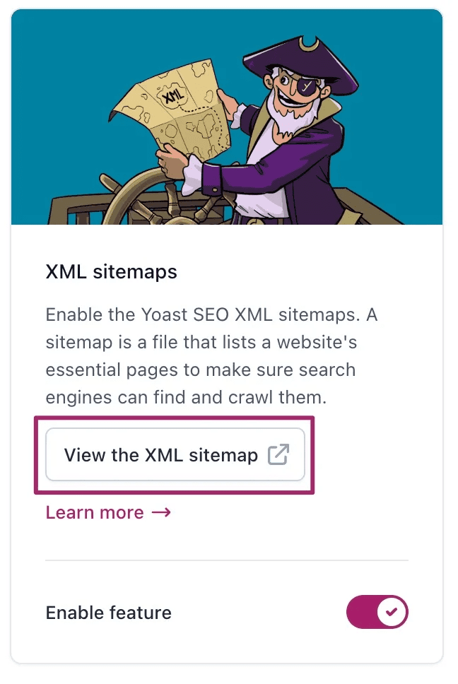 XML-sitemap weergeven
