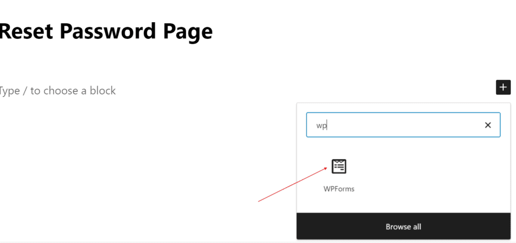 WPForms Pagina resetten