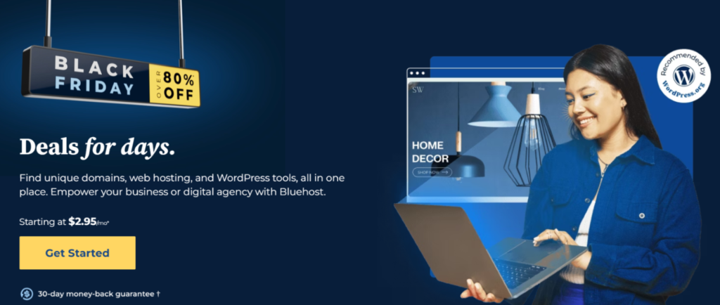 Bluehost Black Friday aanbieding