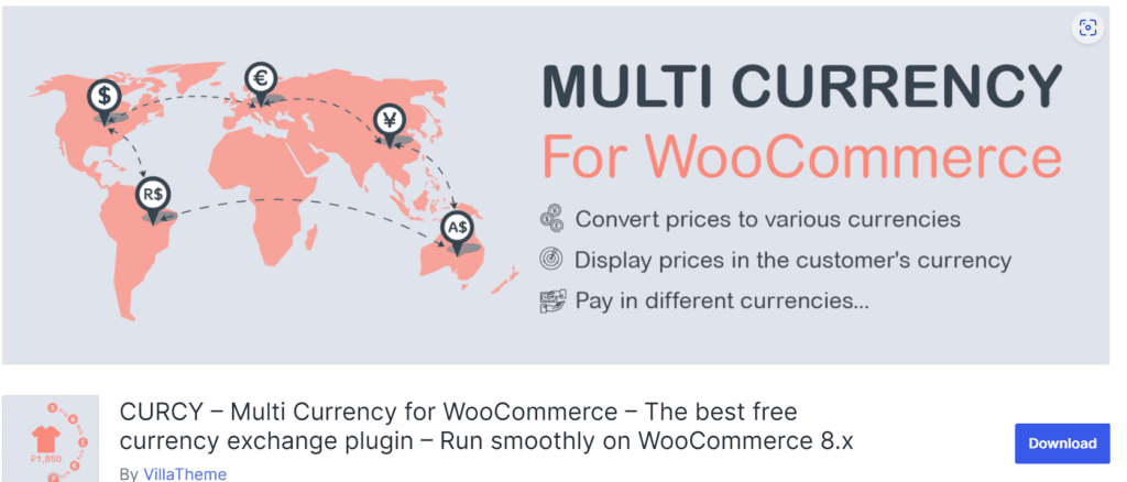 CURCY WooCommerce Meerdere valuta's