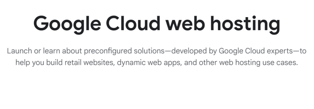 Google Cloud Hosting