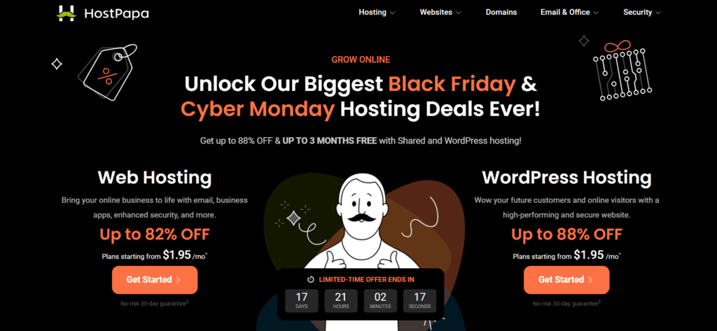 Host Papa website Black Friday uitverkoop