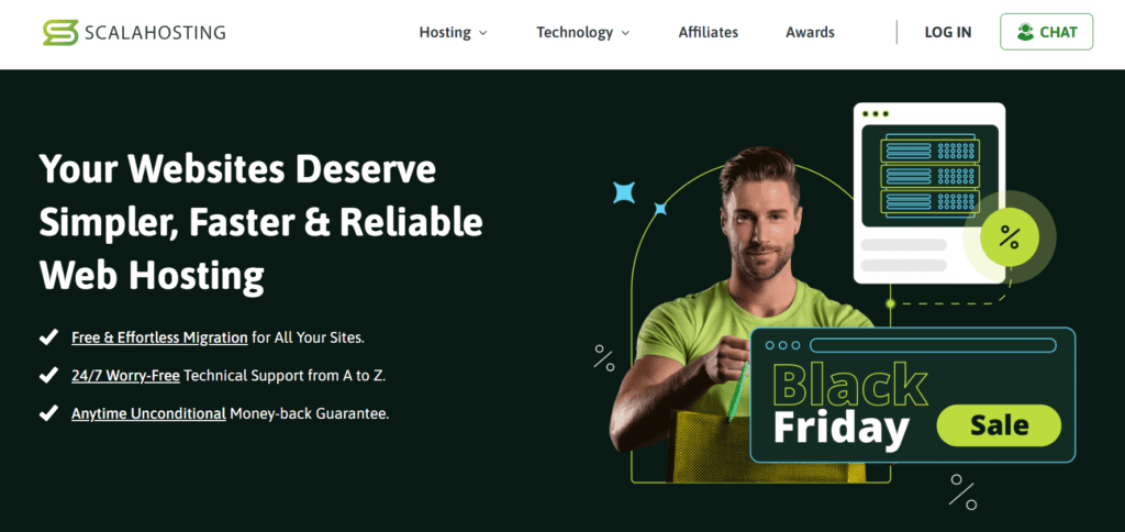 Scala hosting website black friday uitverkoop