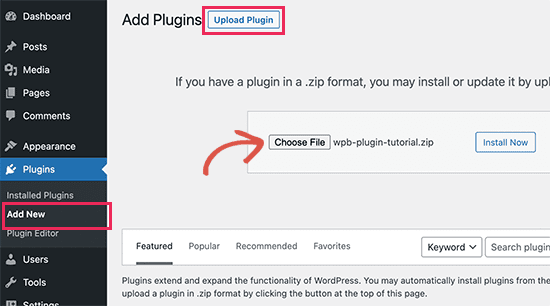 Plug-in uploaden