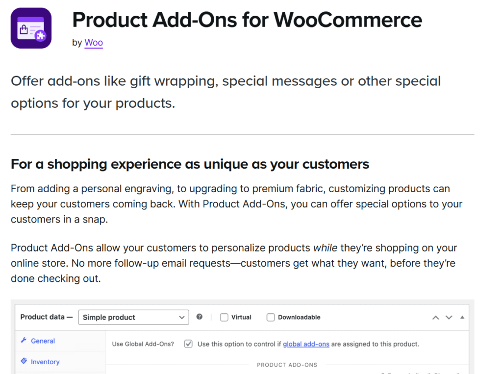WooCommerce add-on uitbreiding