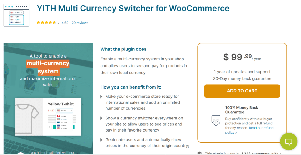 YITH Multi Currency Switcher voor WooCommerce