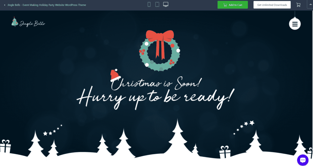 Website met kerstthema
