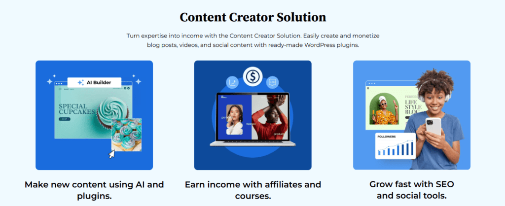 Bluehost WordPress Content Creator-oplossing  