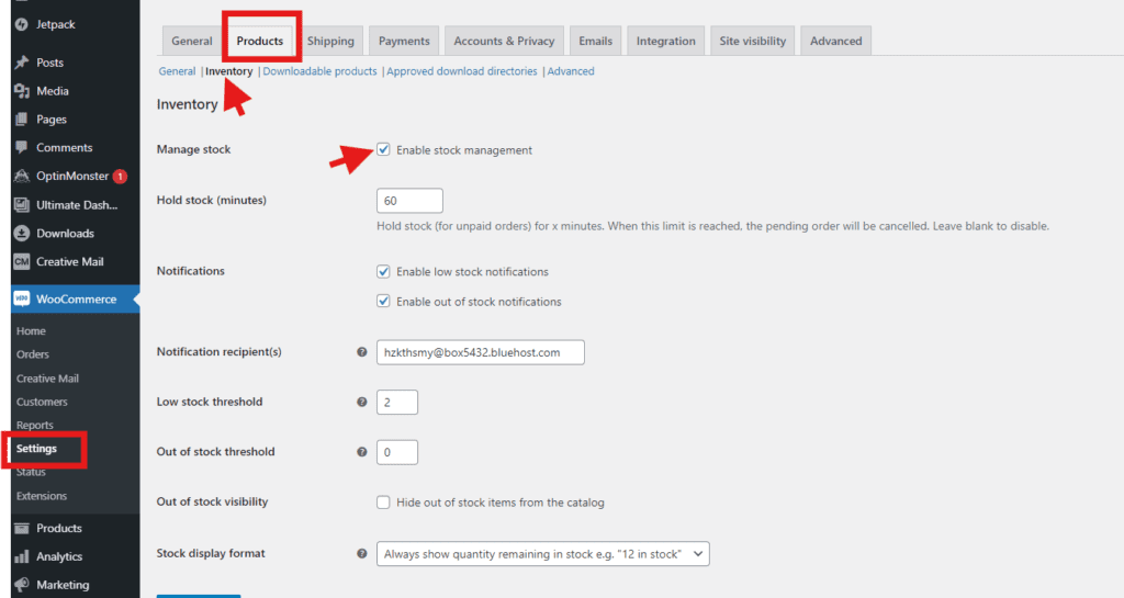 WooCommerce voorraad beheren