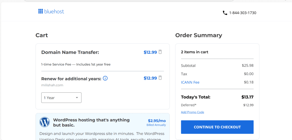 Bluehost Afrekenen