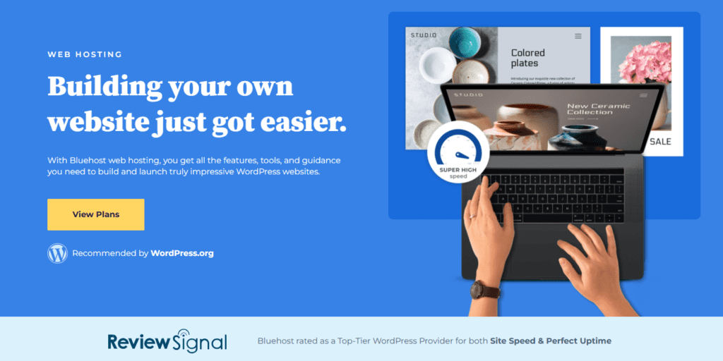Bluehost CTA - Bekijk plannen