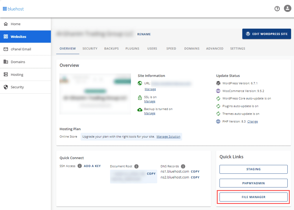 Afbeelding van website backend