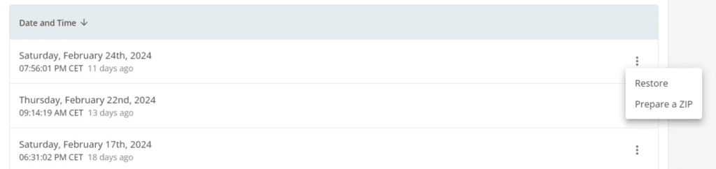 Bluehost Back-up Herstellen
