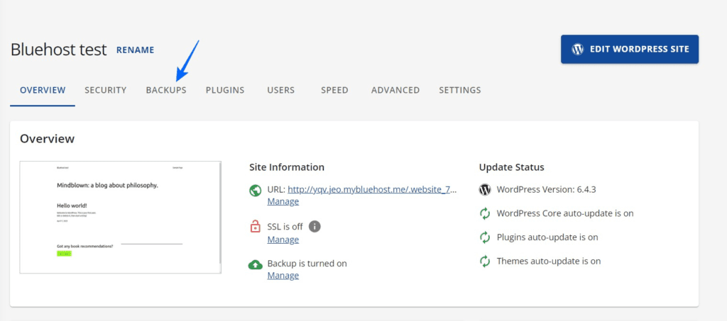 Bluehost-back-ups