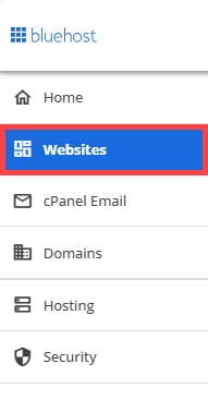 Afbeelding van bluehost-menu
