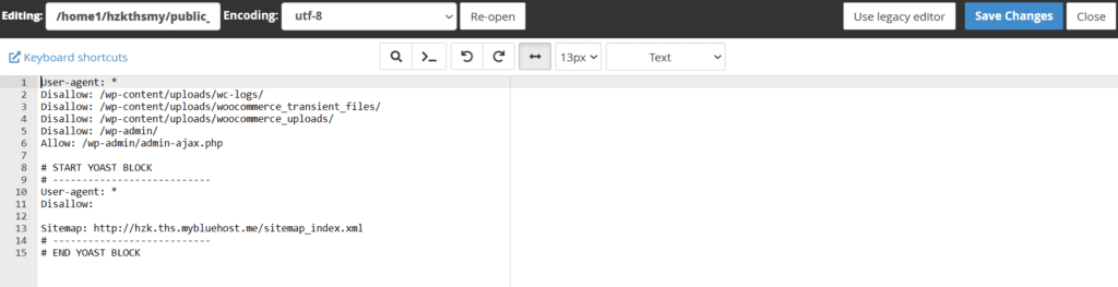 robots.txt bestandseditor