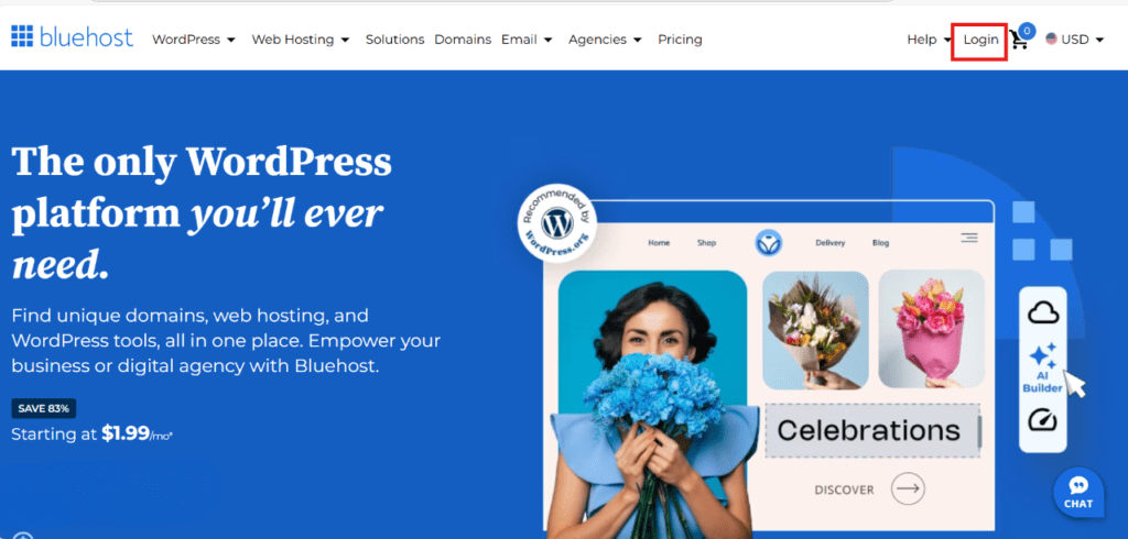 Bluehost Home