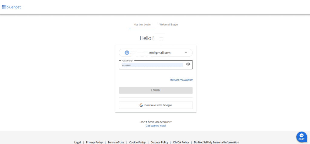 Bluehost inloggen