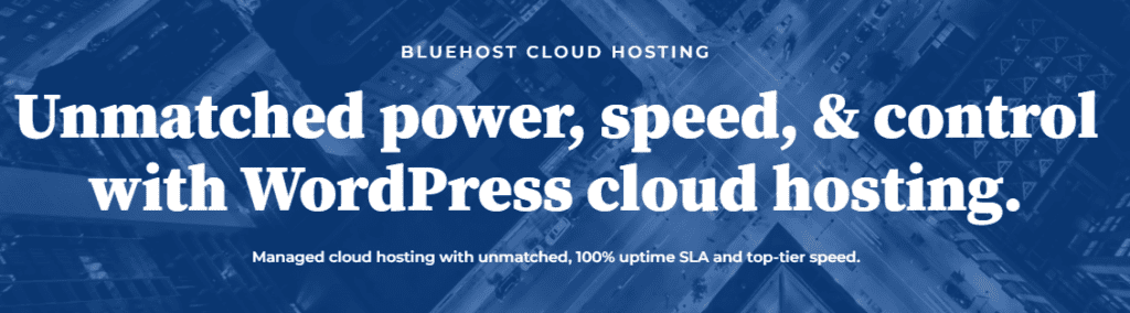 Bannerafbeelding van Bluehost cloud hosting