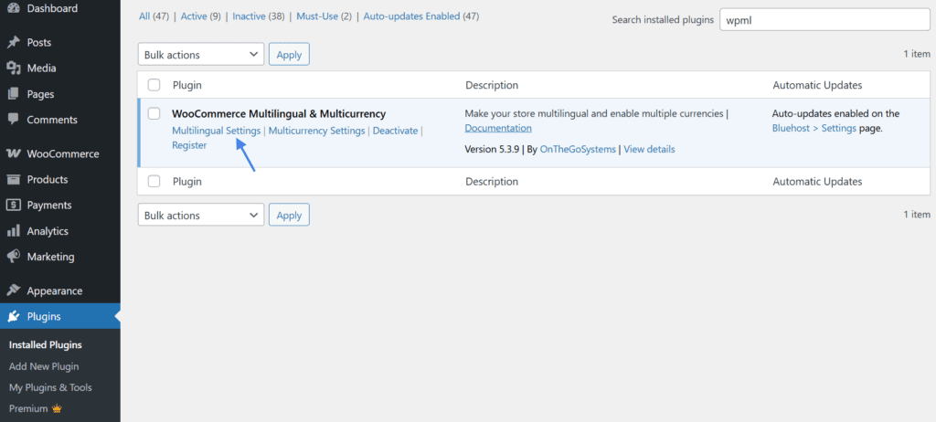 WPML-instelling