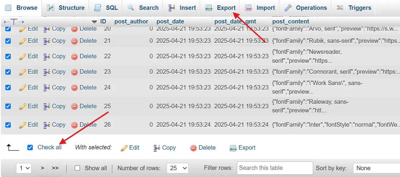 exporteer je rpost