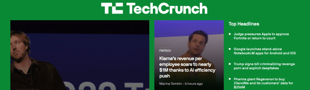 TechCrunch website