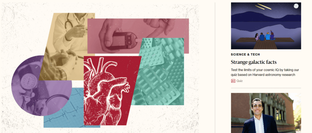 Harvard Gazette website